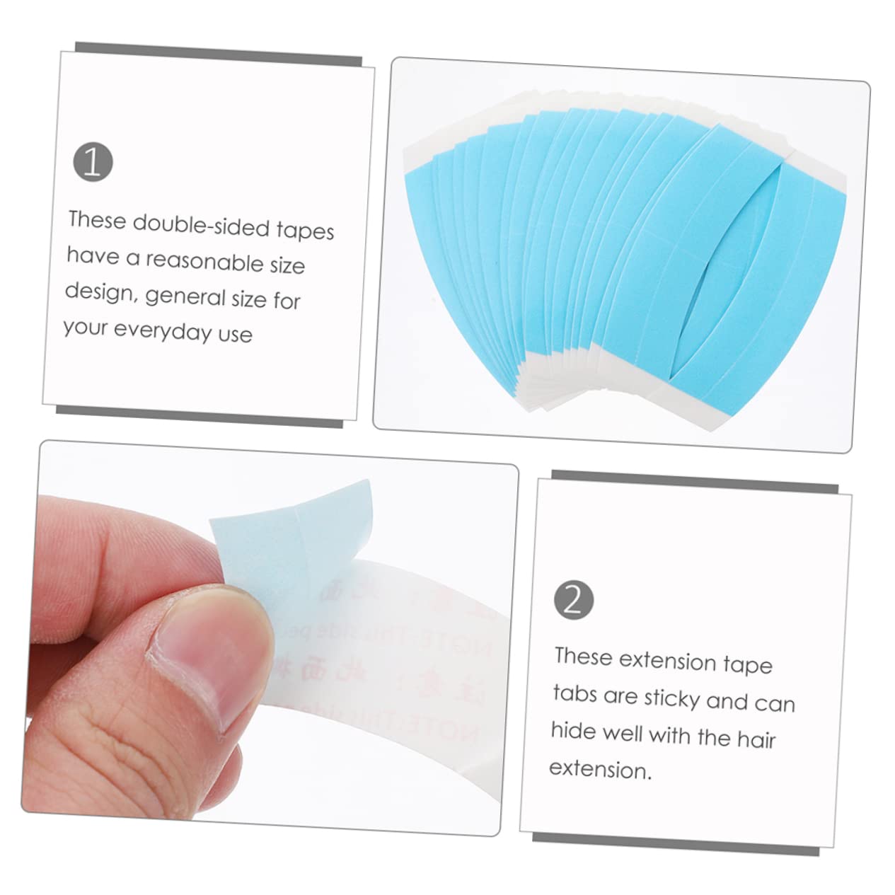 Baluue Hair Wig Adhesive Strips 23 Sheets of Wig Tape Parts Tape Hair Extensions Accessory