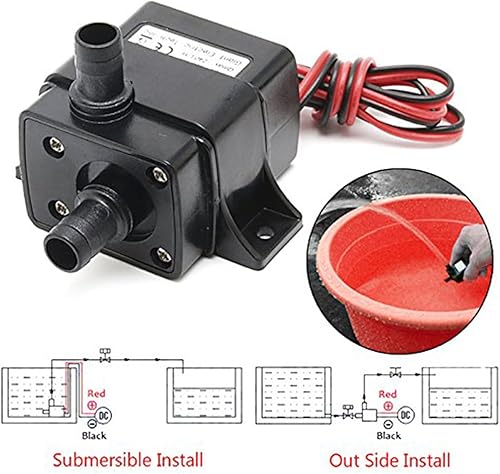 Miniatura 4 de Paquete de 5 bombas de agua sin escobillas de 12 V CC - Bomba ultrasilenciosa de alto flujo de 240LH 4.2W con cabezal 3M para