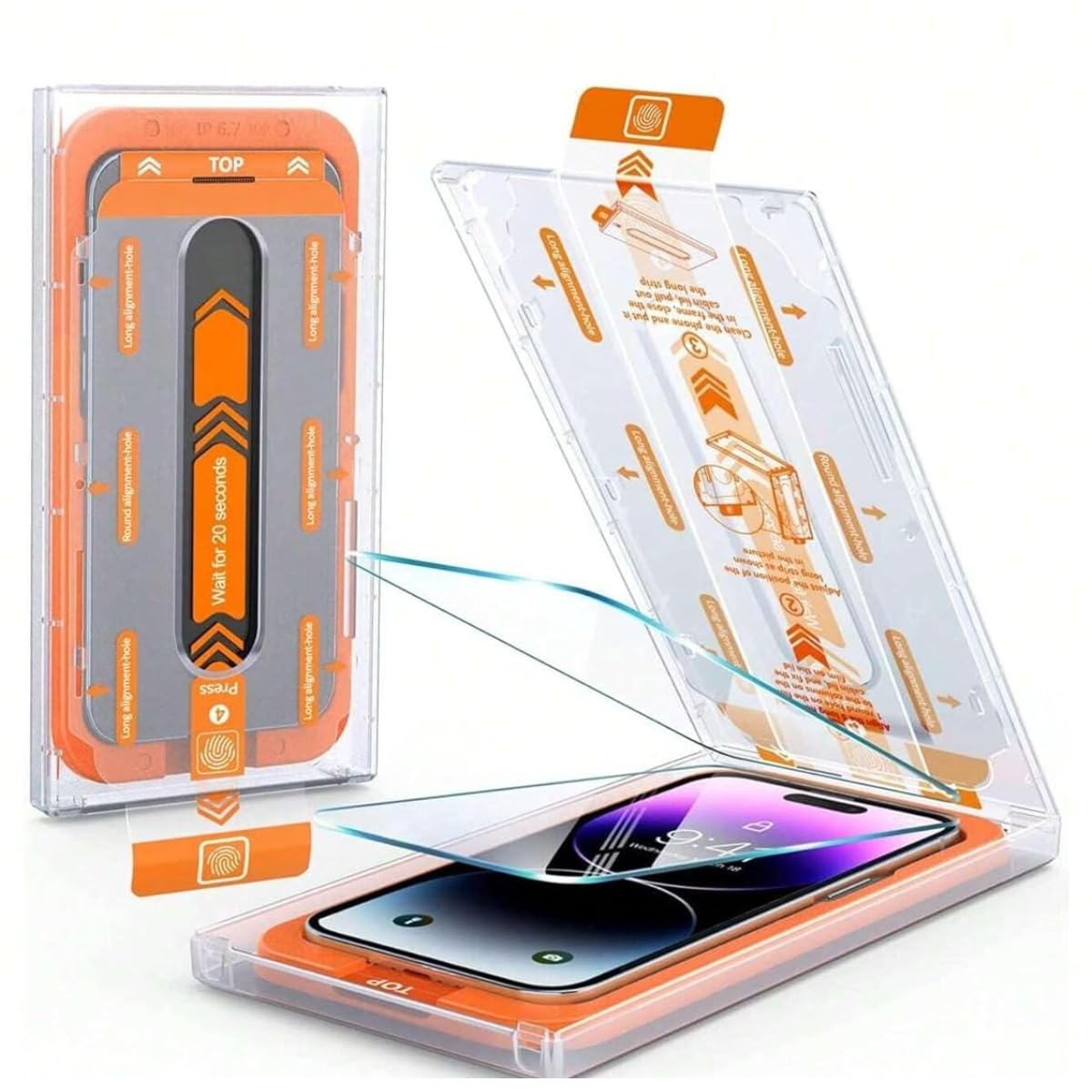 Gurdin Tempered Glass Screen Protector For Iphone 14 Pro Max (Transparent), with Dust Clean equipment and Installation Kit - Pack of 2 Screen Guard (B0D341QMG8) Amazon Price History, Amazon Price Tracker