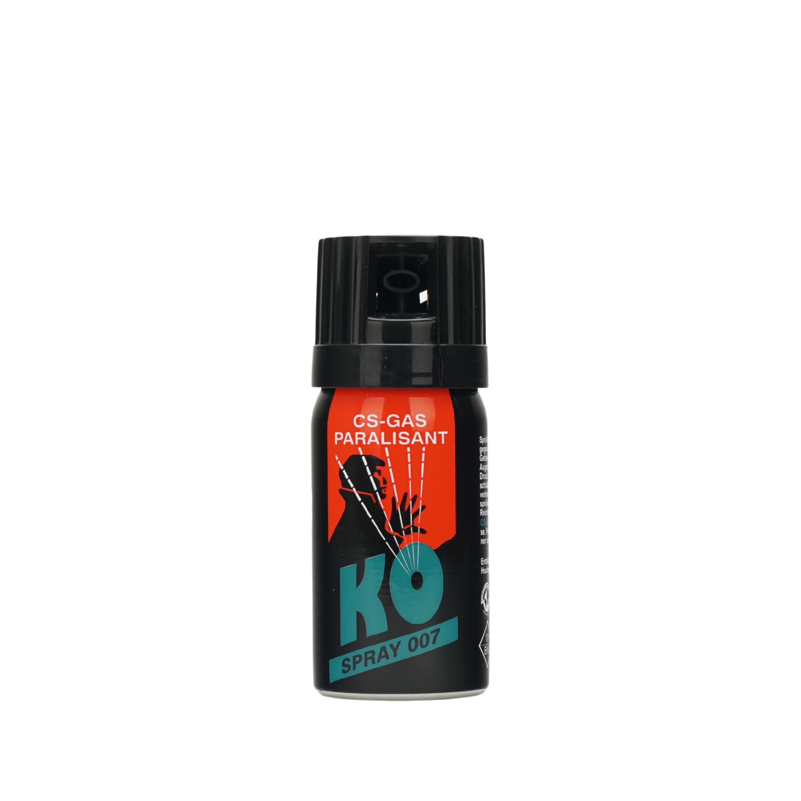 KO Security CS-Spray 40 ml – Breitstrahl Personenabwehrspray mit BKA-Zulassung - modernes Design - kompakt und diskret
