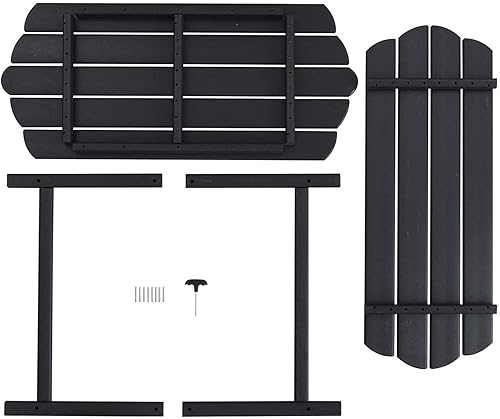Miniatura 6 de Adirondack - Mesa de patio al aire libre, mesa exterior de 2 niveles, mesa de café gris irregular para jardín, sala de sol interior