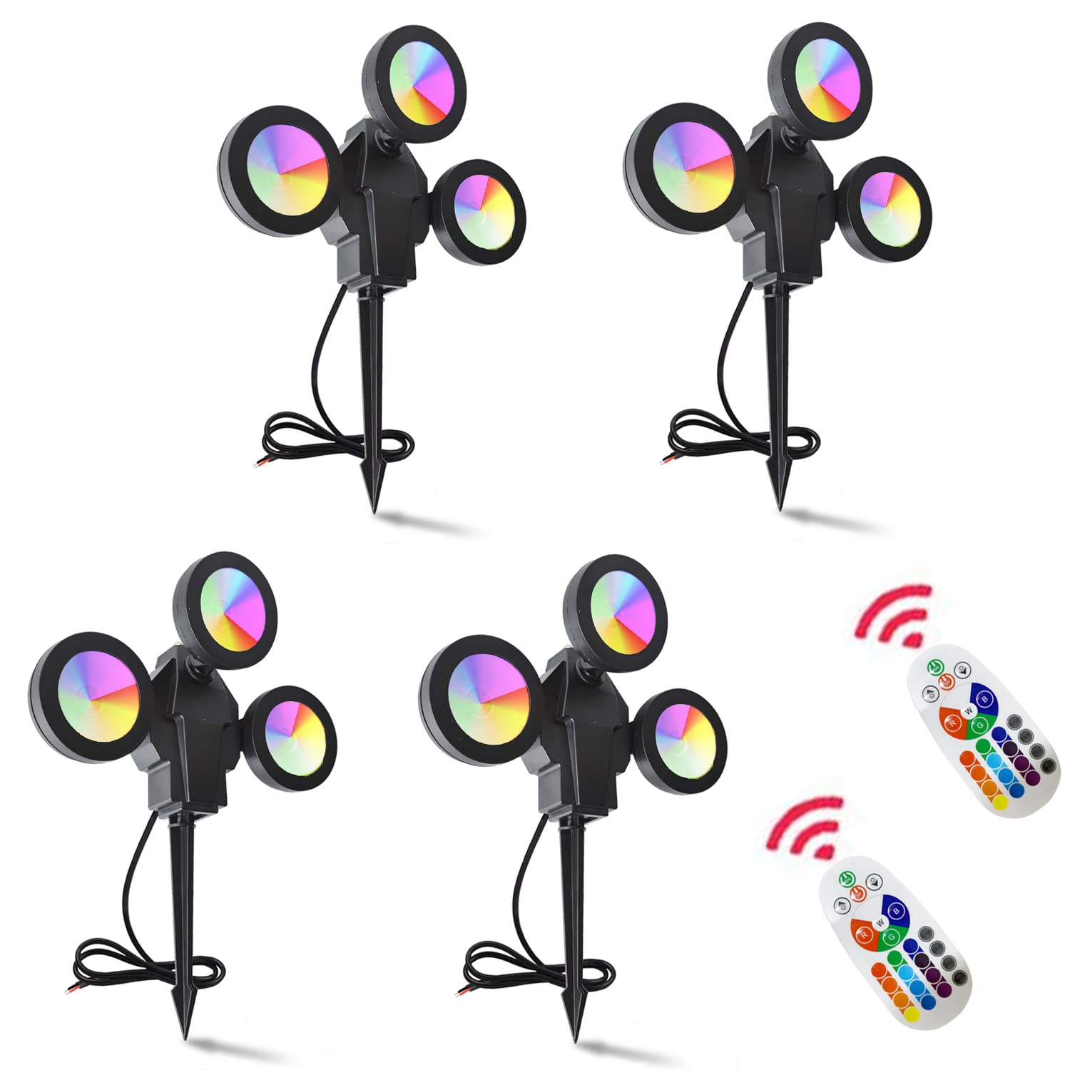 Buy ZHMA 12V Low Voltage RGB LED Landscape Lighting,360° Rotating
