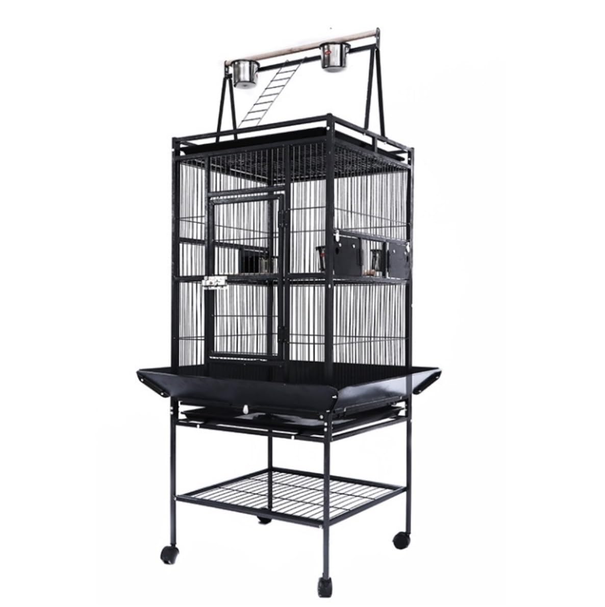 Jaulas para Pajaros Jaulas Grandes para Pájaros, Jaula para Loros, Jaula De Animales De Metal De Vuelo Amplio para Periquitos, Periquitos, con Ruedas con Soporte Rodante Jaula Pajaros Jaula Agapornis