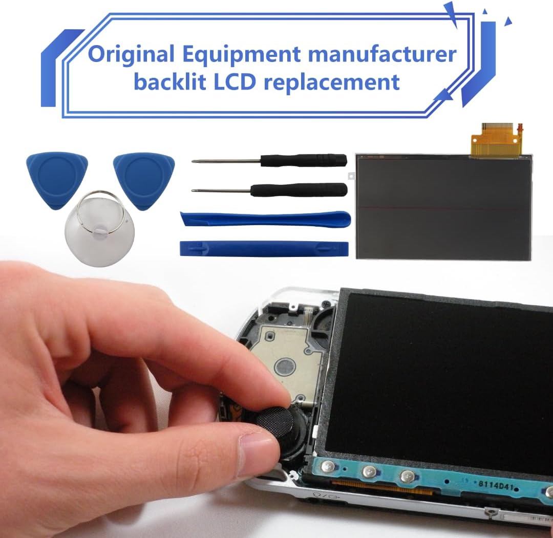 4.3" LCD Display Screen Backlight, LCD Screen Part, LCD Panel Replacement Repair Accessories for PSP2000 2001 Slim