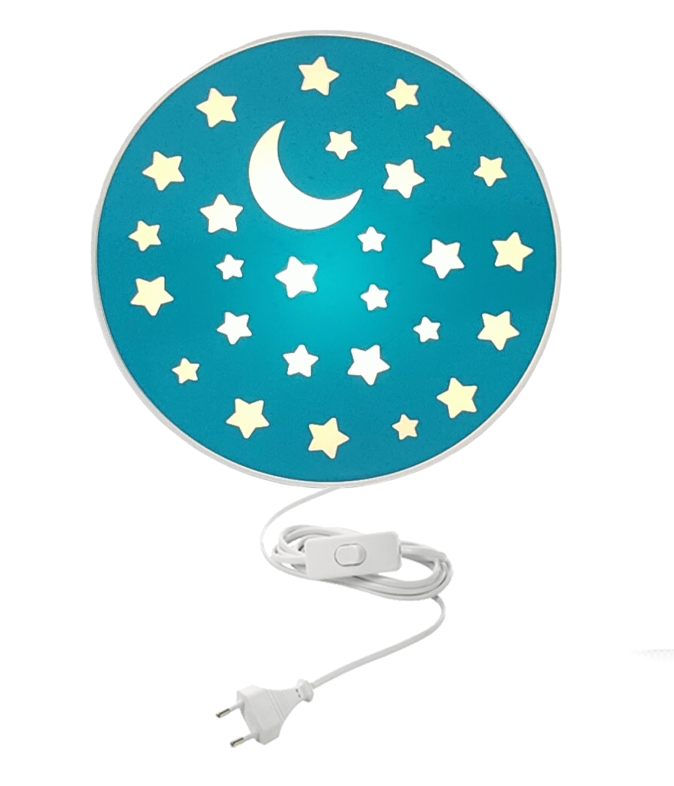 Niermann Standby Wandleuchte Petrol mit Sternen, 1 x E14, max. 10 Watt, Made in Germany, Kinderleuchte, Kinderlampe