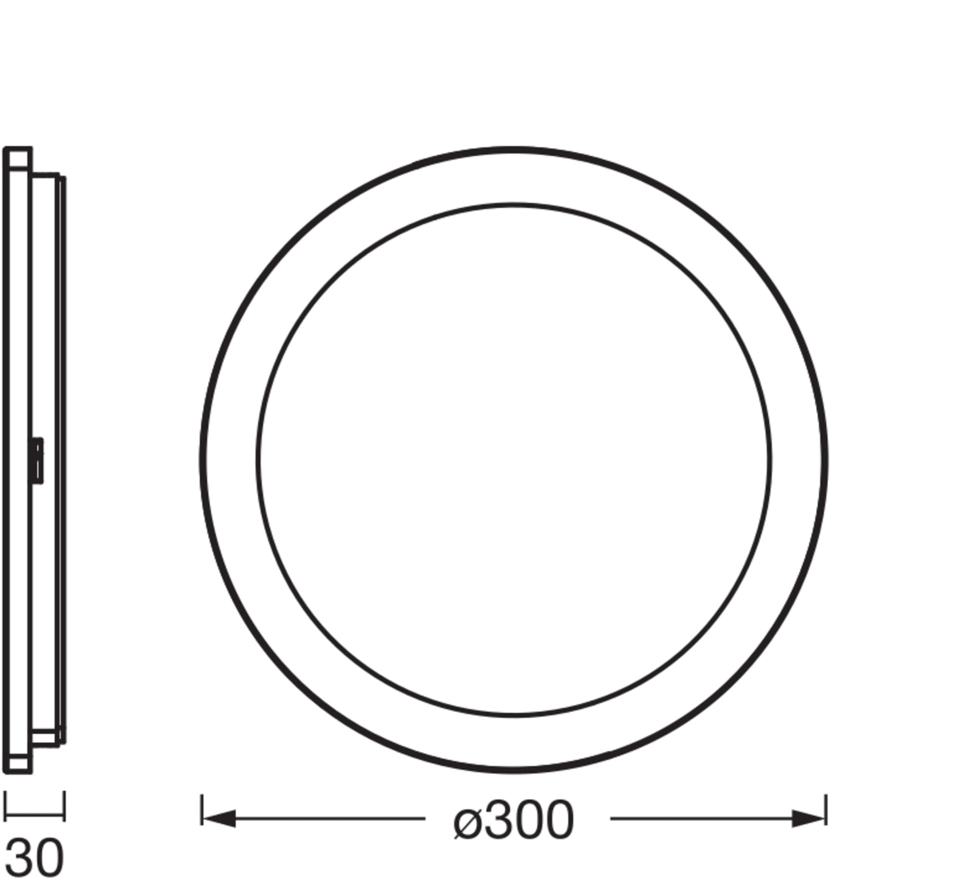 LEDVANCE ORBIS Disc applique LED 22W 1800lm 3000/4000K CCT réglable IP44 30cm