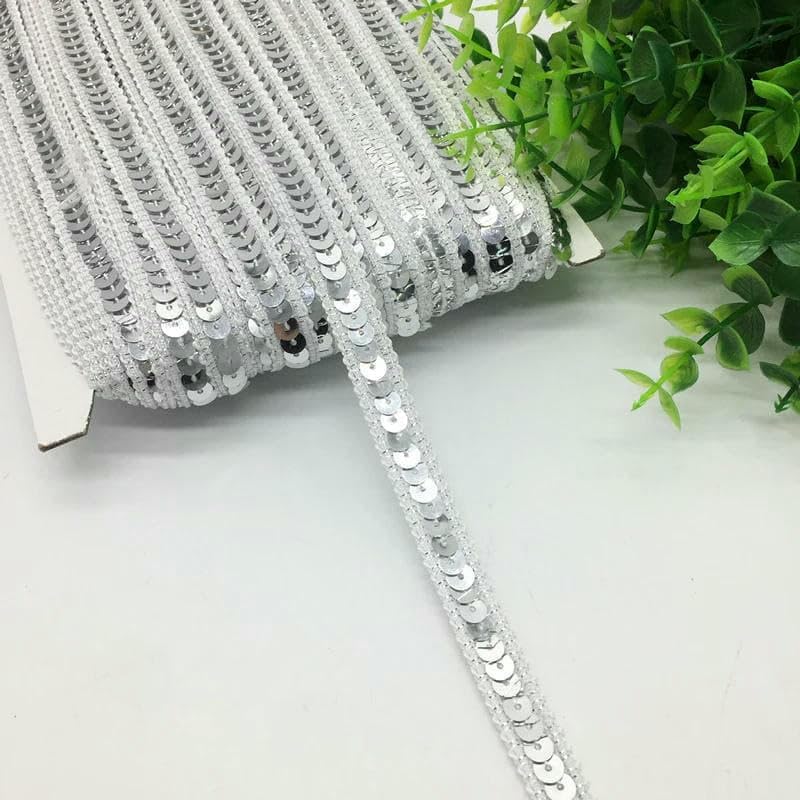 Sequin Ribbon Trimming, 3 Yards 13.0mm Sequins Ribbon Trim Multicolor for Dress Bridal Sewing DIY Accessories(Pink)