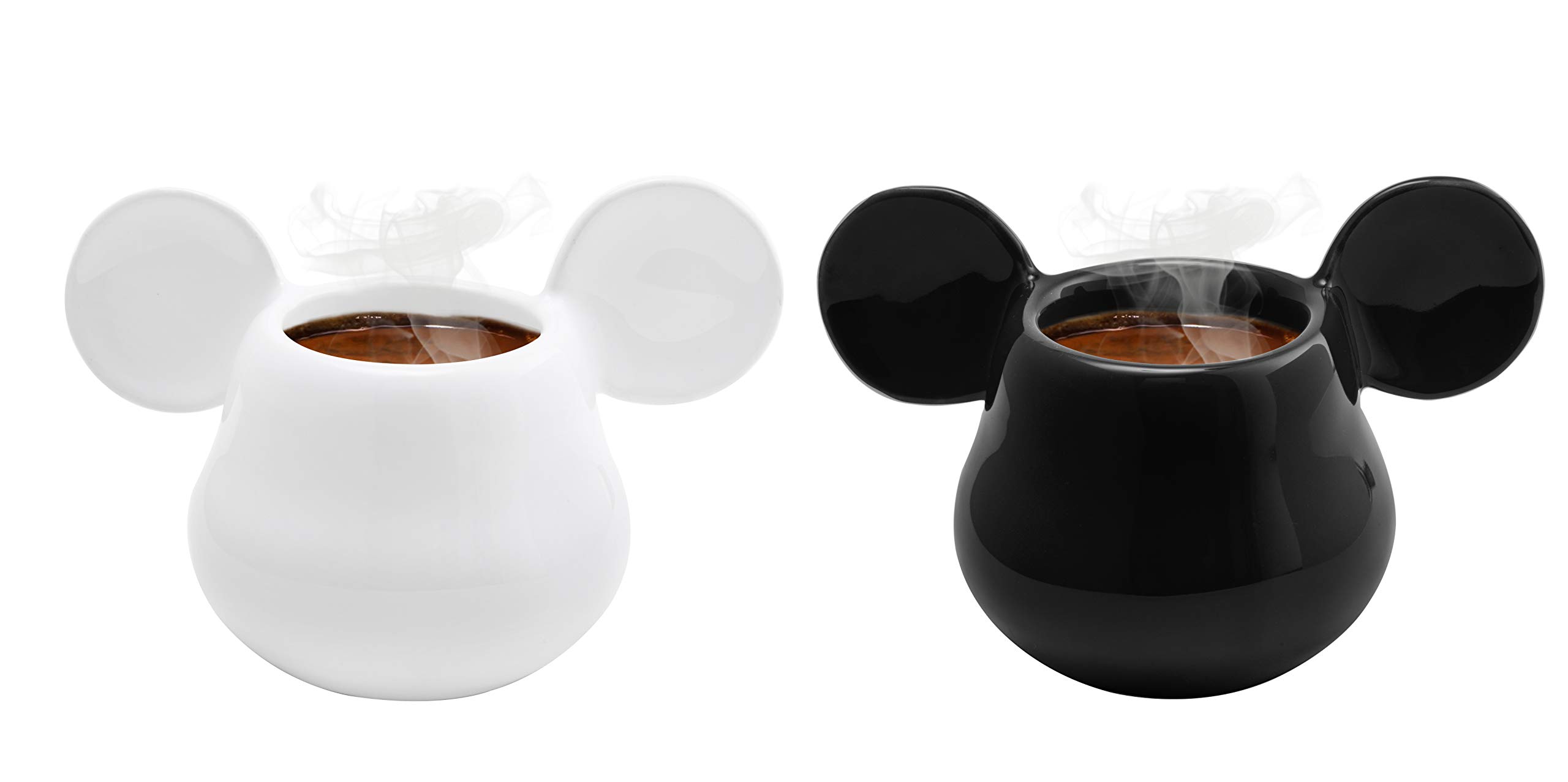 Joy Toy 62128 Mickey Mouse 3D Keramik Espresso TASSEN 13X8X8 cm, schwarz/Weiss