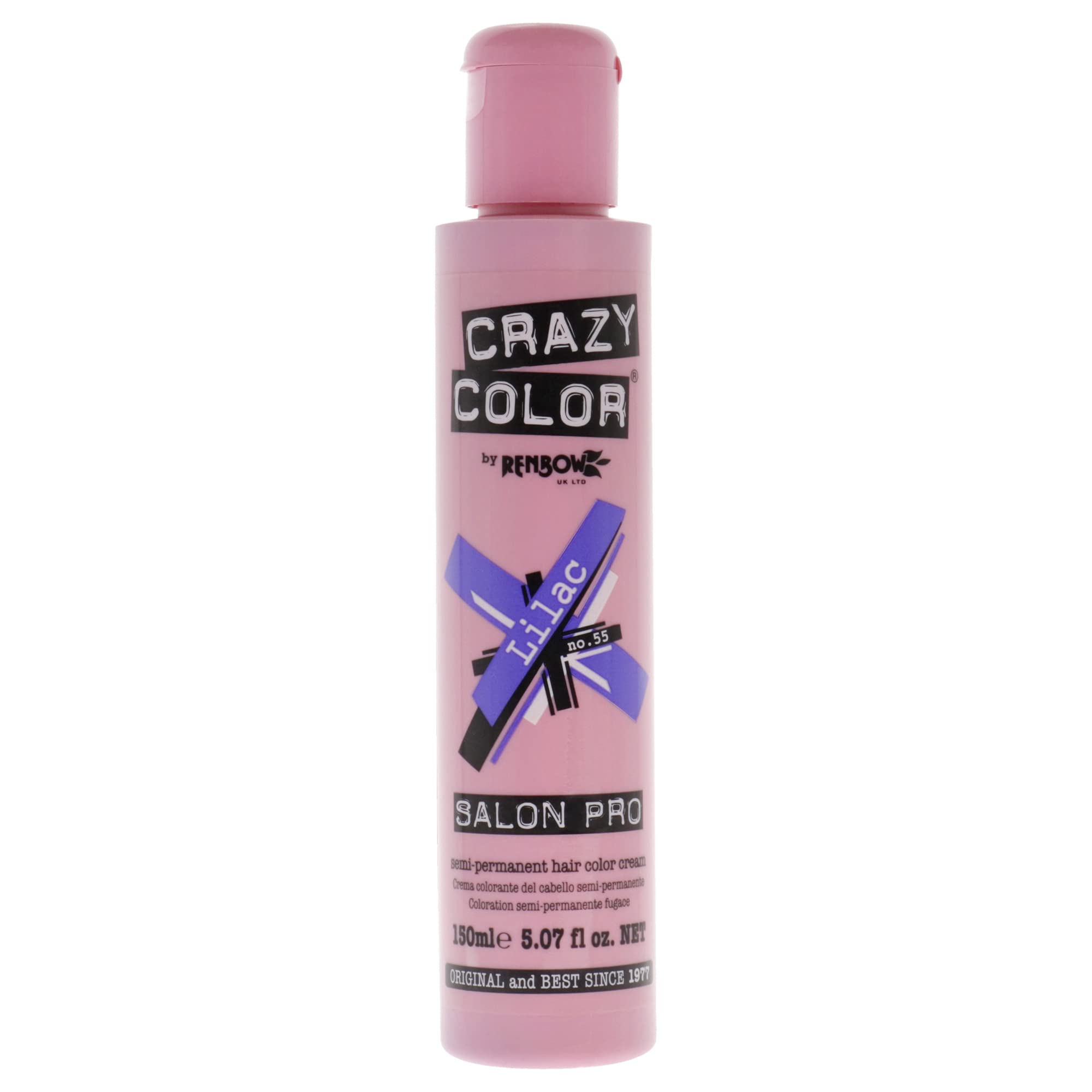 Crazy Color Lilac Semi-Permanent Hair Dye. Highly Pigmented Blueish Lilac Conditioning & Oil Nourishing Vegan Formula | No Bleach or Ammonia | Limited Edition 150ml Size
