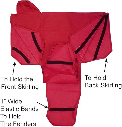 Miniatura 3 de Tahoe Funda de nailon resistente al agua para sillín occidental con seis correas elásticas y fundas para estribo, se adapta a la mayoría de tamaños