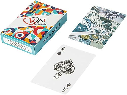 KAT - Juego de cartas de 3 piezas diseño recubierto de plástico paquete multicolor A C D barajas de papel de arte de primera calidad para puente