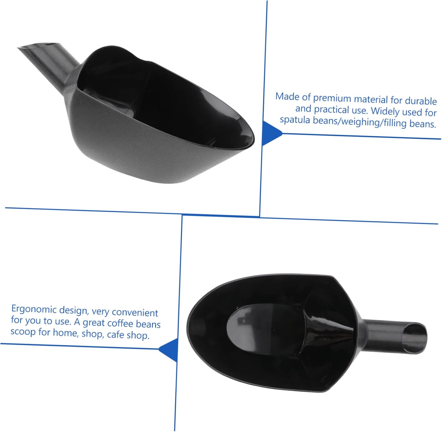 Luxshiny Beans Scoop Shovel Scale Large Capacity Ergonomic Design for Espresso Coffee Home Shop