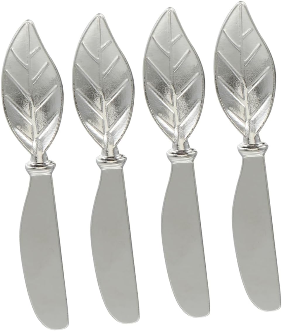 Leaf Shaped Butter Knife Set 4pcs Zinc Alloy for Appetizers