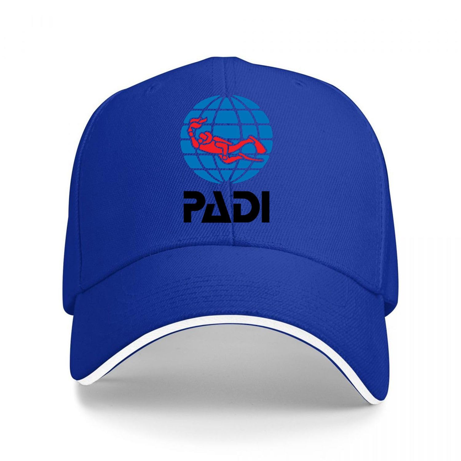 Ixntomw PADI Blue Print Baseball Cap for Women Men, Adjustable Casual Hat for Summer Outdoor Activities Size is: One Size