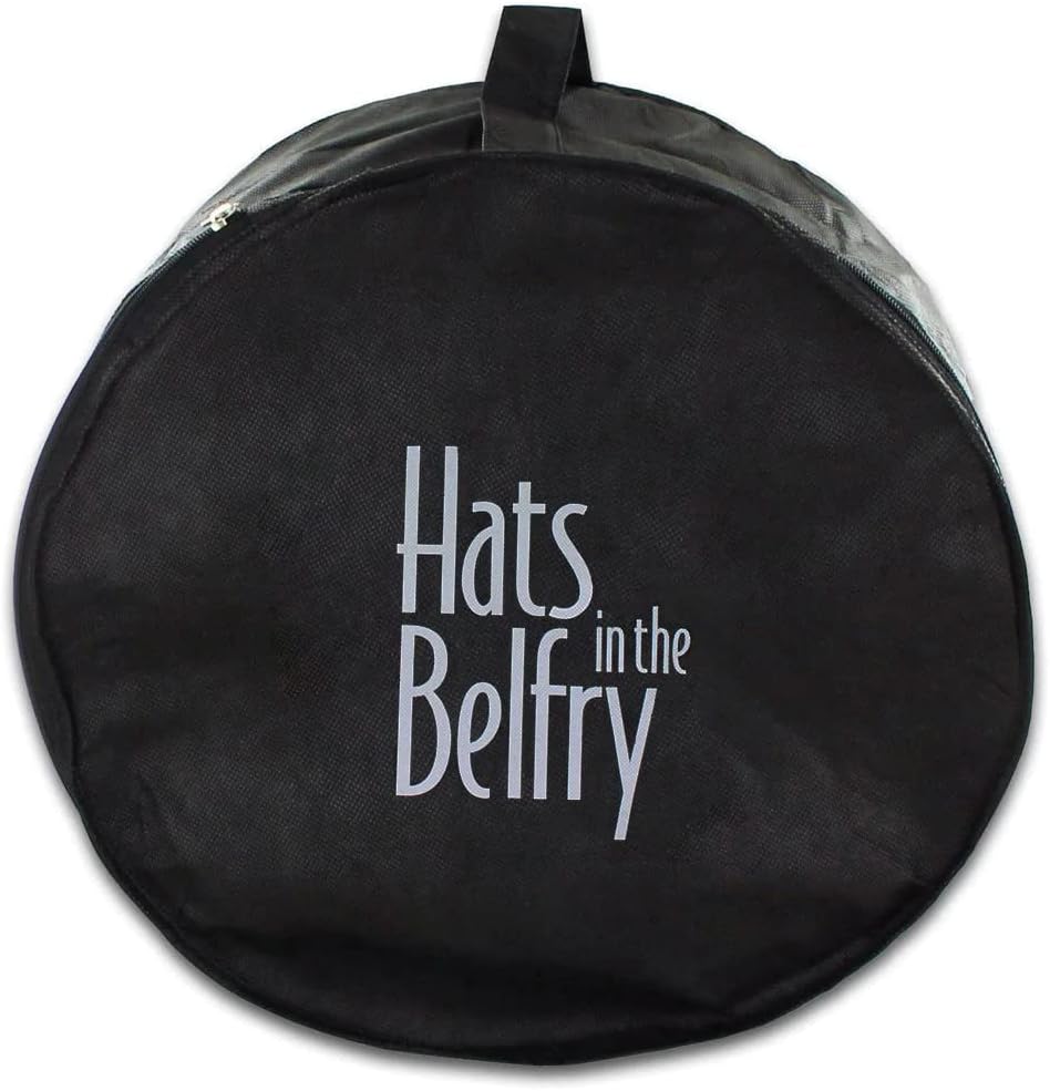 Belfry Hat Box - Crushable Collapsible Easy Travel Protective Hat Bag Case, Black, One Size