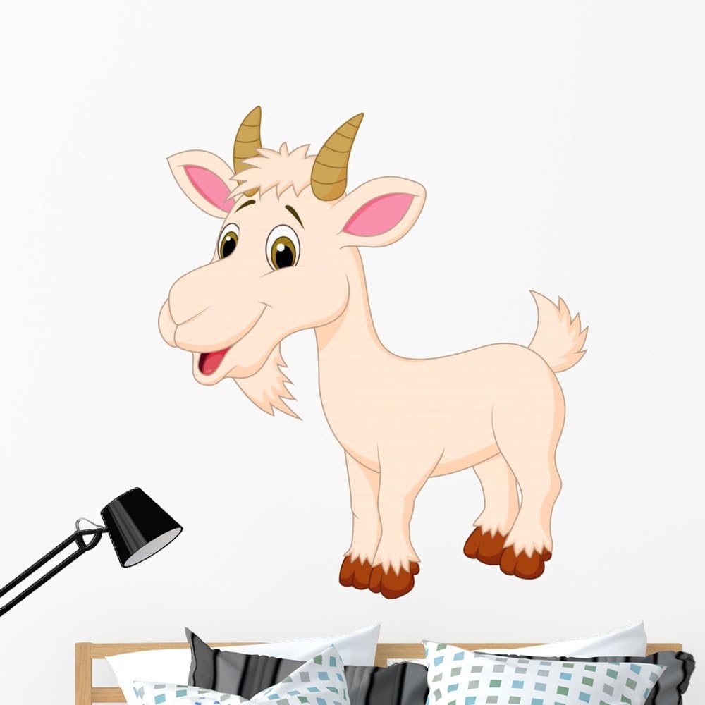 Goat Character Wall Decal Peel and Stick Graphic (48 in H x 42 in W) WM325711