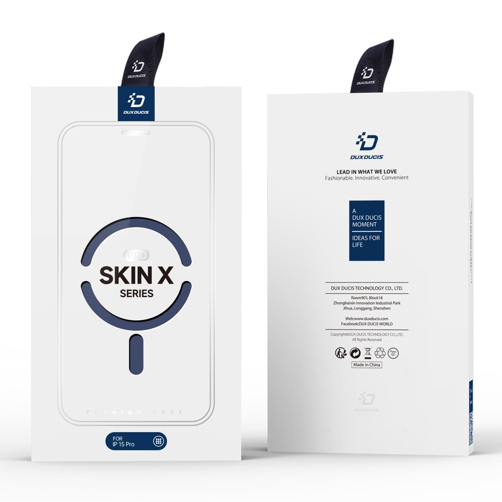 DUX DUCIS Magnetyczne etui do iPhone 15 Pro, [kompatybilne z MagSafe], skórzane etui z klapką premium, z blokadą RFID, przezroczyste, odporne na wstrząsy etui na telefon Apple iPhone 15 Pro