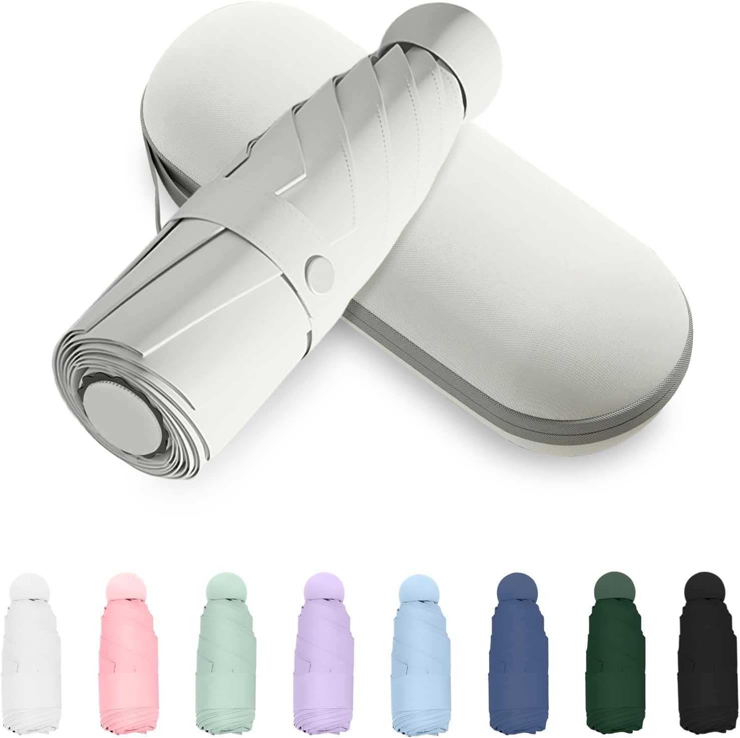 Mini Folding Umbrella, Small Pocket Compact Umbrella for Purse Wallet, UV Sun Rain Travel Umbrellas for Backpack, Portable Folding Umbrellas for Women