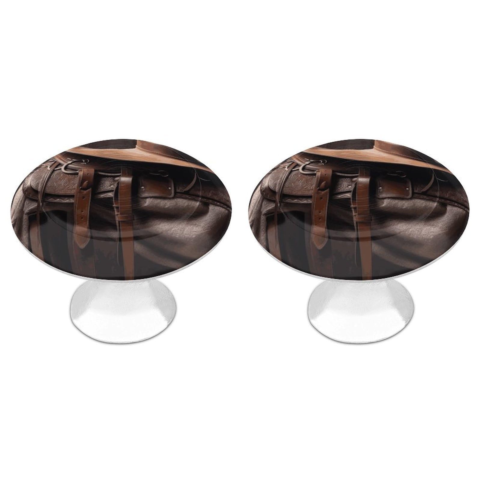 Vstadank Style Horse Saddle With A Cowboy Hat Wild Drawer Pulls Sturdy Stainless Steel Door Handle Round Cabinet Knobs Fashion Dresser Drawer Knobs Door Pulls Exquisite Cabinet Handles Furniture Pull 2Pcs
