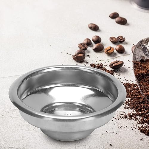 Kuuleyn Cesta de filtro de café expreso de 2.283 in, cesta de filtro de acero inoxidable, doble capa, cesta de filtro de dosis simpledoble, máquina