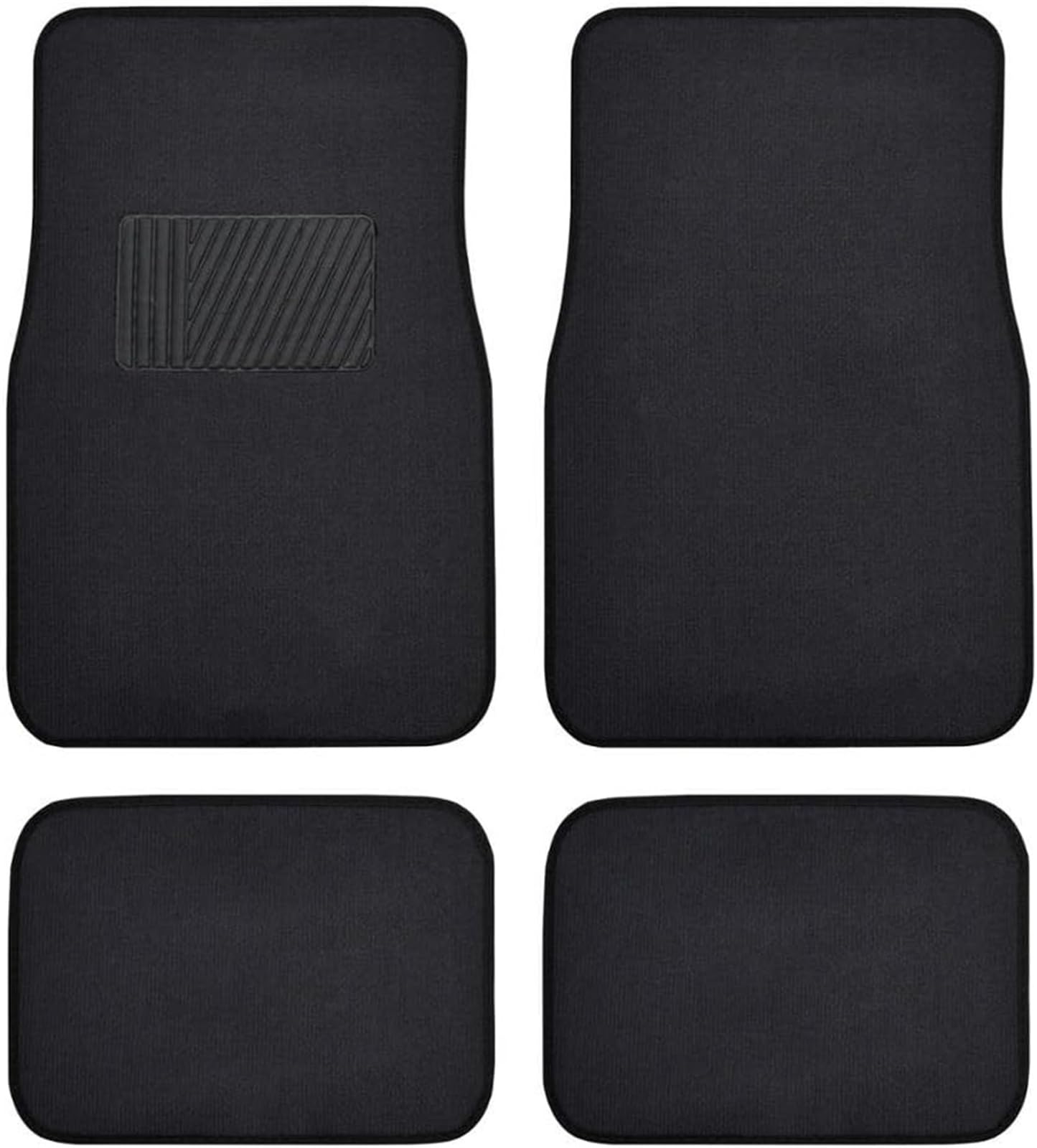 HALAMODO 5-Piece Car Floor Mat Set, Non-Slip Velvet Automotive Floor Mats, Premium Carpet Car Floor Mats with TPR Nailed Bottom for Most Car, Truck, SUV, Coupe Sedan (Black)