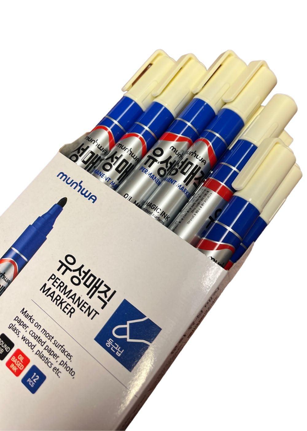 Medium Point Permanent Markers - 12 pcs (Blue)