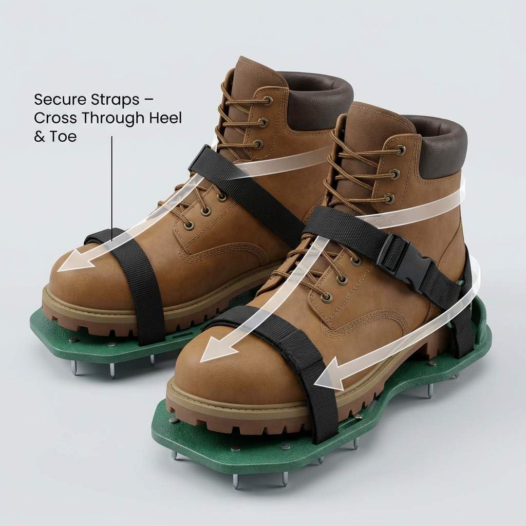 QWORK Gunite Buty z krótkimi kolcami 1,9 cm, idealne do montażu podłogi epoksydowej, powłok, pokrycia, kolor zielony (para)