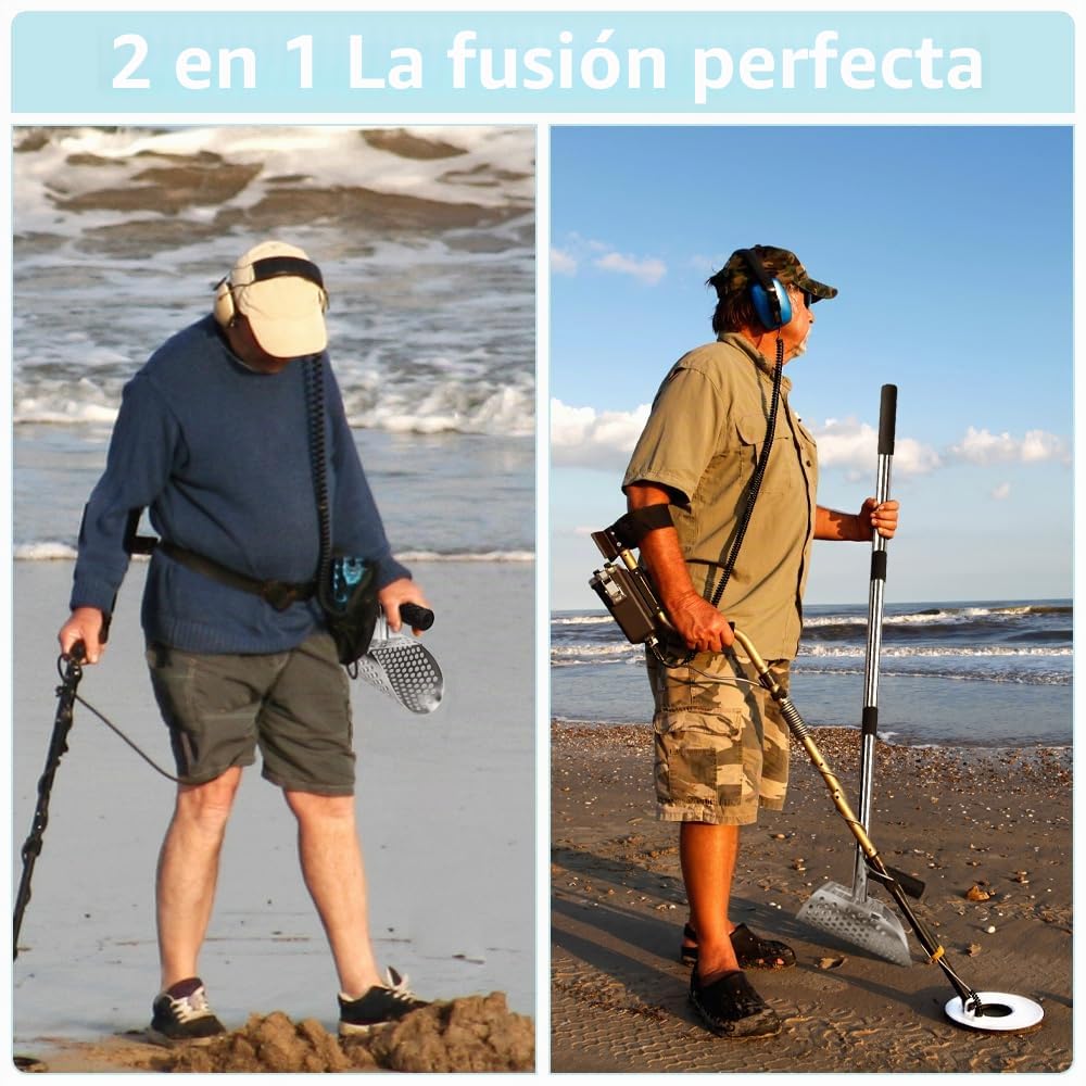 Cuchara de arena resistente para detección de metales, búsqueda del tesoro de visualización de playa, palas de arena, accesorios de detección de detector de metales y herramientas de