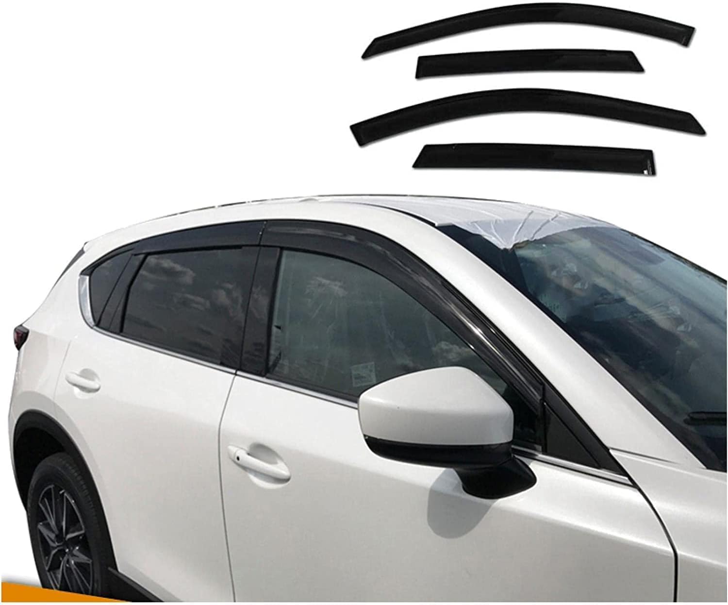 4 pcs Car Front Rear Wind Deflectors for Mazda CX5 CX5 20172021, Rain