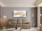 Canvas Prints Abstract Wall Art Print Paintings Grey and Golden Line Stretched Canvas Wooden Framed for Living Room Bedroom and Office Bathroom Office Abstrct Wall Decor Modern Pictures For Home Decor Artwork 20”x 40”(50x100CM)