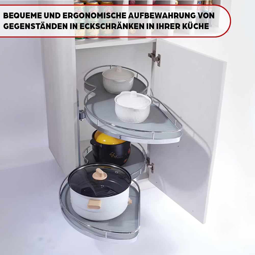 TMY Magic Corner Eckschrank Organizer Höhenverstellbarer Rechts 1000 mm | Ausziehbare Schublade Küche, Auszug Küchenschrank Soft-Close-Funktion, Teleskopschublade Ausziehbar für Küchen Schrank