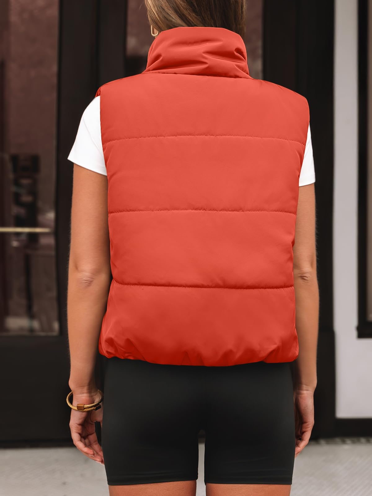 AUTOMET Women‘s Cropped Puffer Vest, Y2K Inspired Sleeveless Gilet for Fall Winter Spring, Casual to Street Outerwear