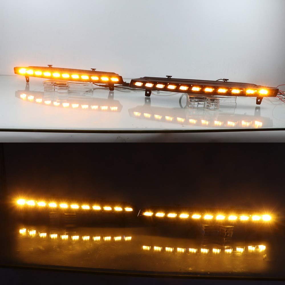 Luce di marcia diurna a LED per Q7 2010-2015, 6000K LED scansione paraurti anteriore DRL + indicatori di direzione gialli streamer