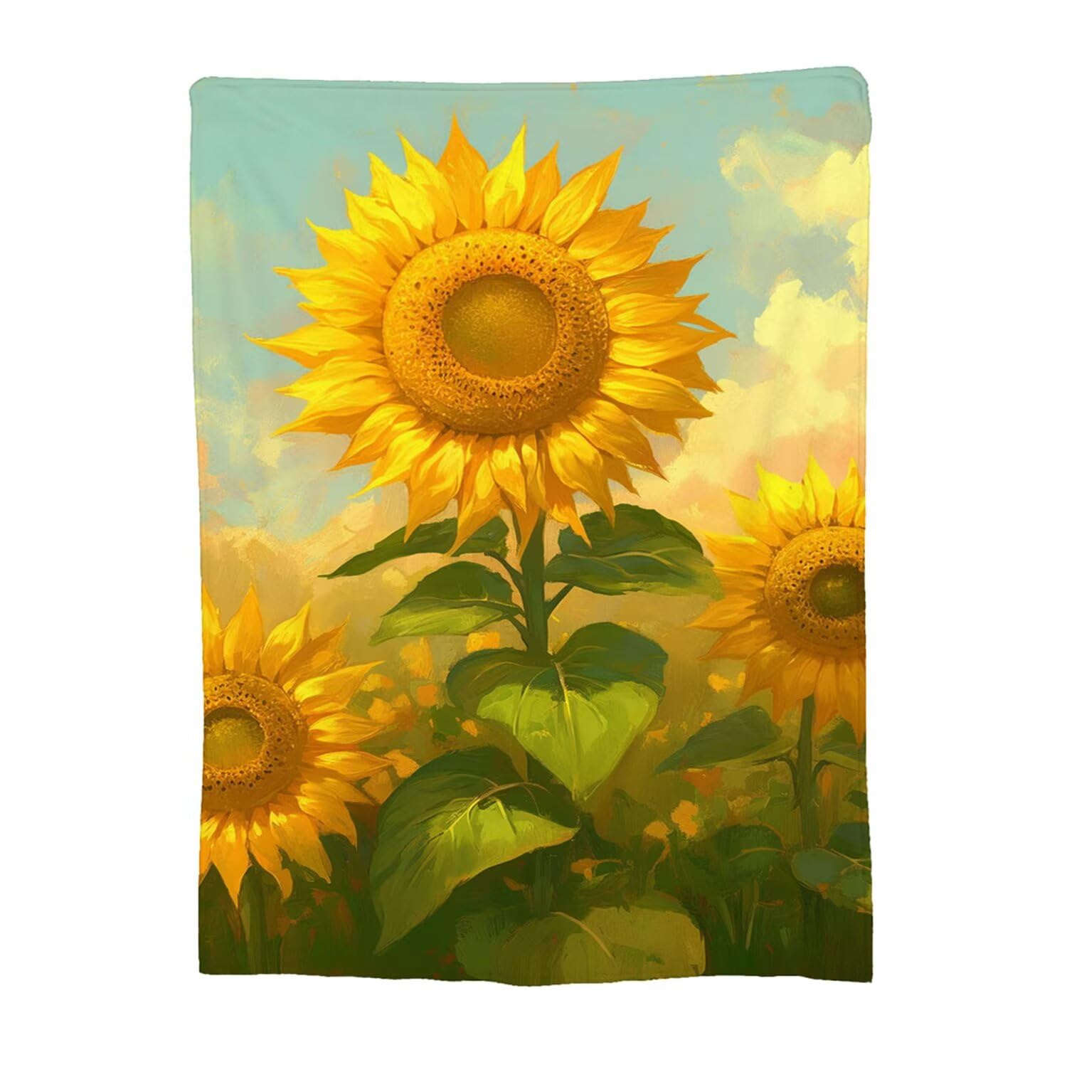 Plaid polaire épais et léger couverture flanelle douce Sunflower 14-121