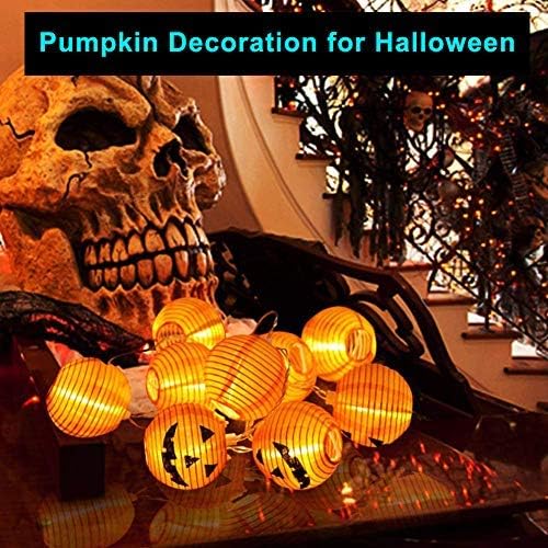 XIYUNTE Halloween Pumpkin Lanterns String Lights, Battery Powered 10 LED Pumpkin String Lights, DIY 3D Jack-O-Lantern Orange Pumpkin Lights for Indoor/Outdoor Halloween Decorations