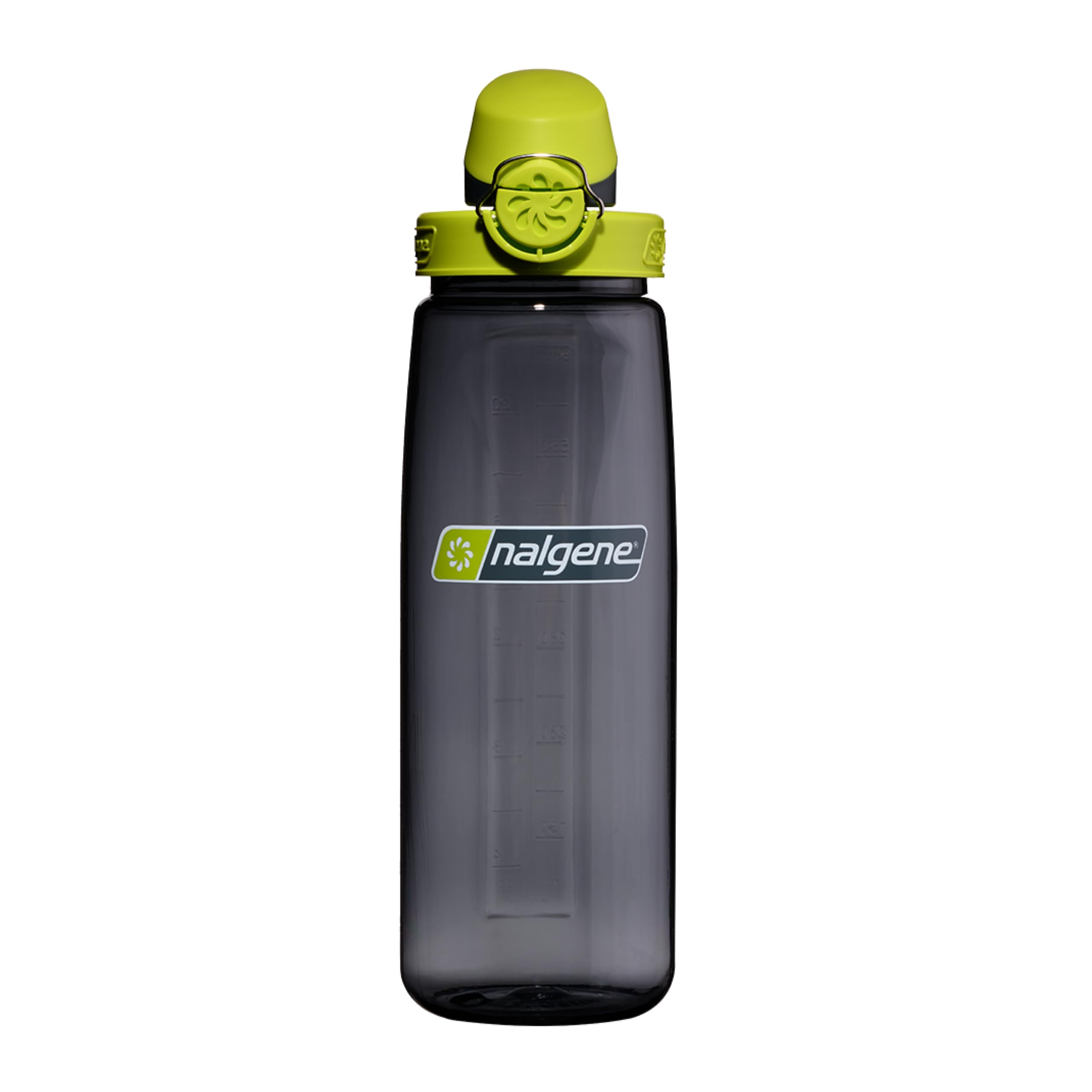 24 oz On The Fly Lock-Top Water Bottle, Charcoal w/Lime