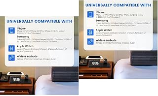 Uonlytech 2Pcs Carregador Sem Fio Carregador De Telefone Celular Sem Fio Suporte De Carregamento Sem Fio Suporte De Telefone Para Carregamento Sem Fio Despertador Suporte De Telefone Móvel