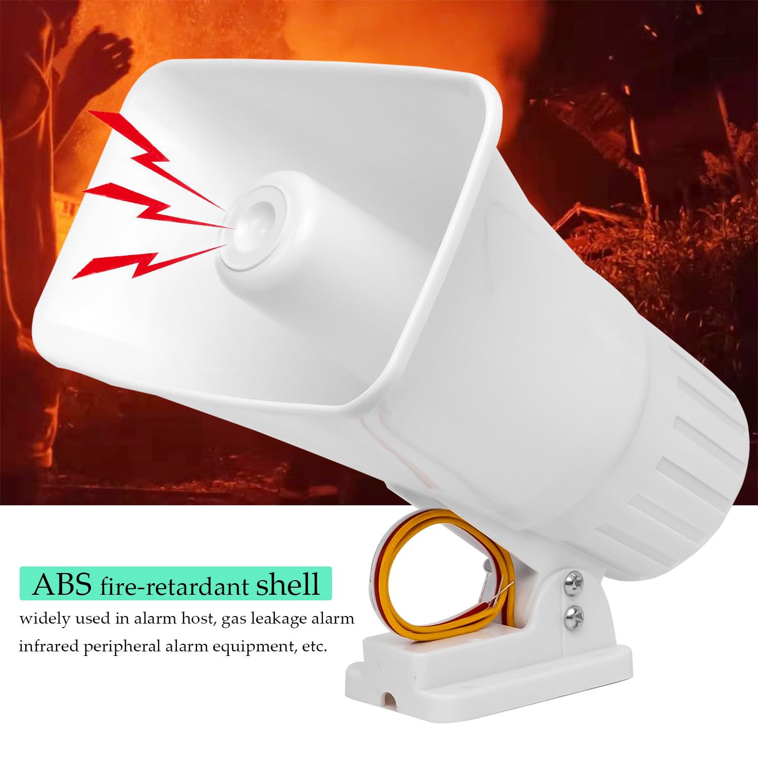 Alarma de sirena, altavoz de sirena para exteriores con 150 decibelios altos, bocinas de seguridad y sirenas, sistema de alarma de 12 V con ángulos ajustables para aumentar los sonidos, sirena de