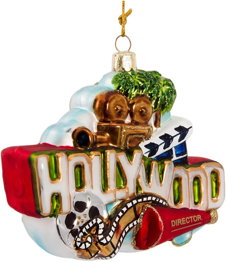 Kurt Adler Glass Hollywood Ornament, 5-Inch