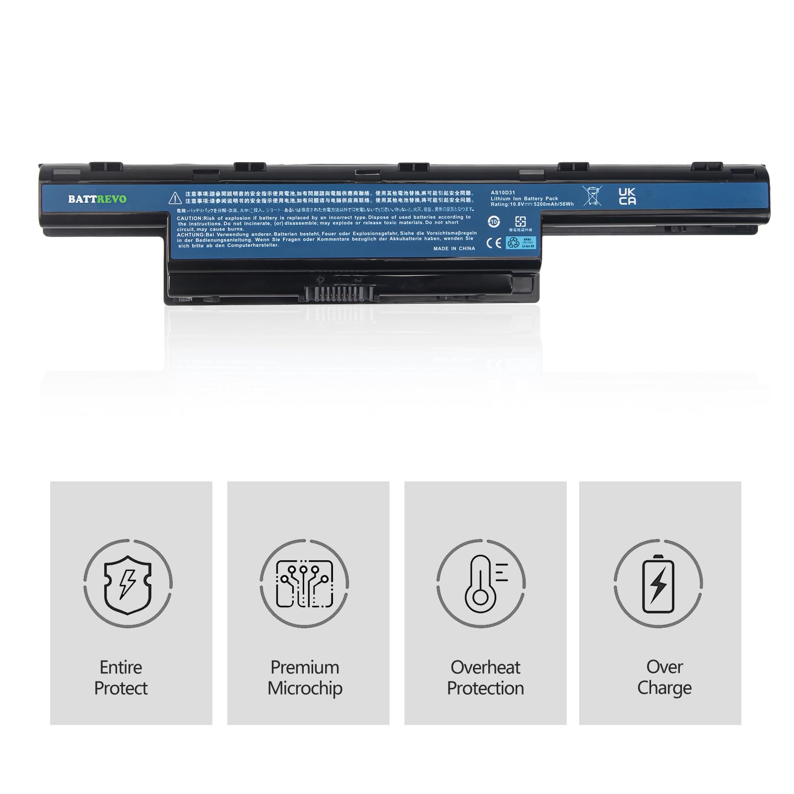 Batería Portátil 5200mAh/56wh AS10D31 AS10D3E AS10D41 AS10D51 AS10D61 AS10D71 AS10D73 AS10D75 AS10D81 para Acer/Emachine Series/TravelMate Series