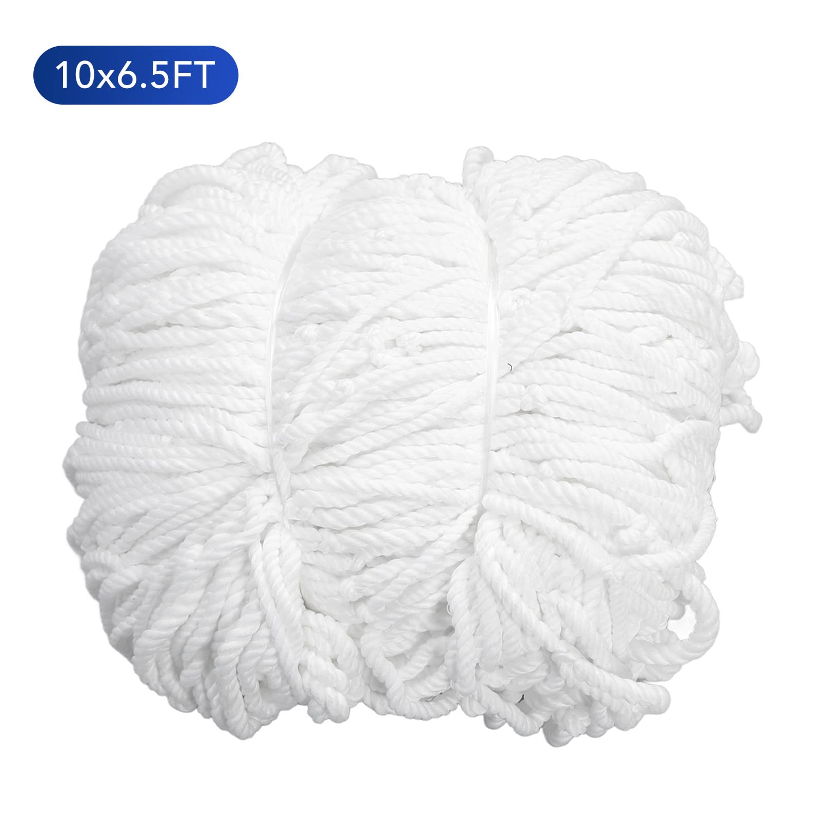 equlup Soccer Goal Net, 10 6.5FT Foldable Polypropylene Sports Soccer Goal Nets Portable Replacement Football Training Net for Football Game Practice