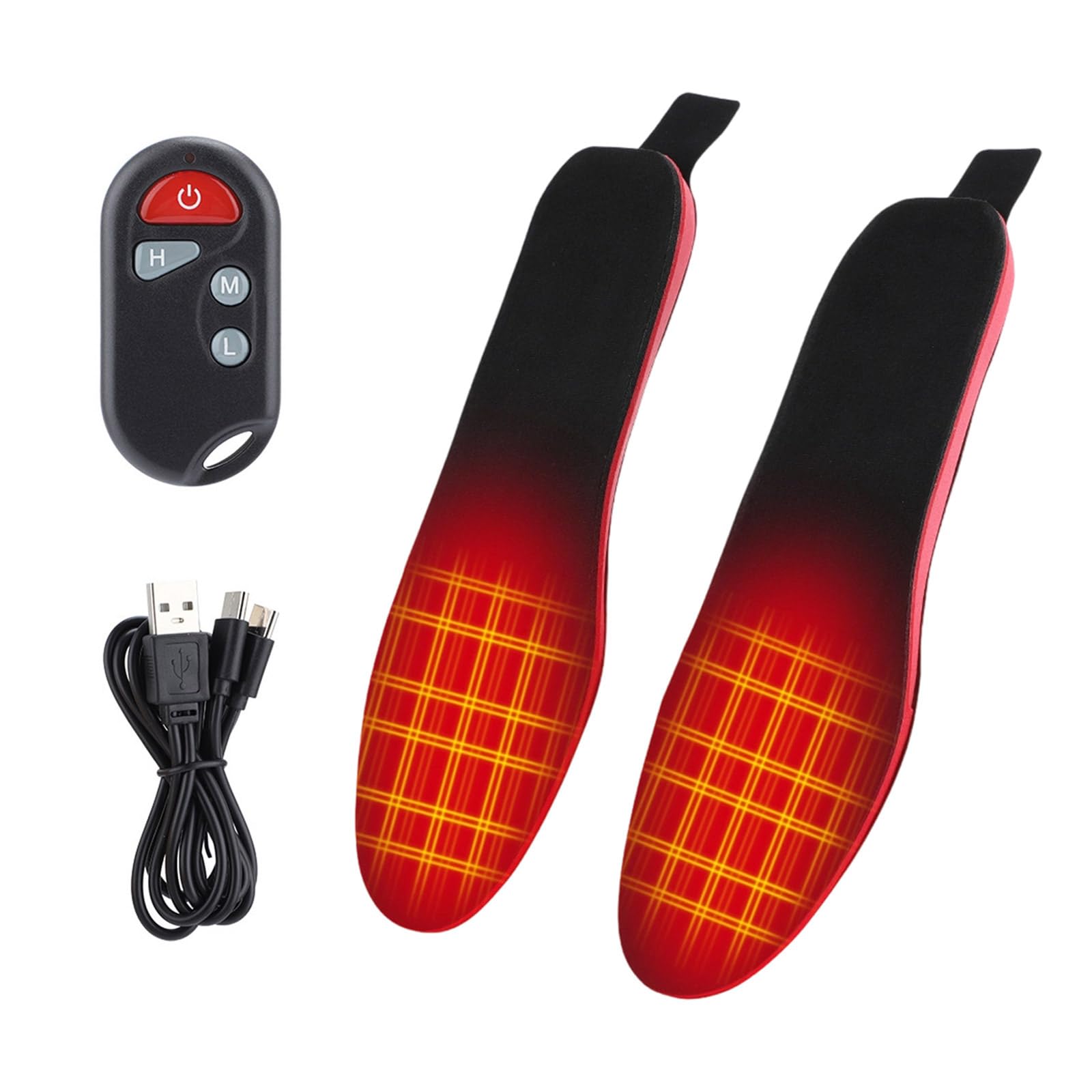 Semelles chauffantes électriques rechargeables USB, chauffe-pieds d ' hiver, lavables et découpables, coussinets de chaussures chauffants électriques pour hommes et femmes
