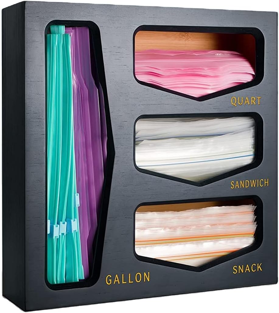 Ziplock Bag Organizer, Sandwich and Freezer Bag Storage for Kitchen