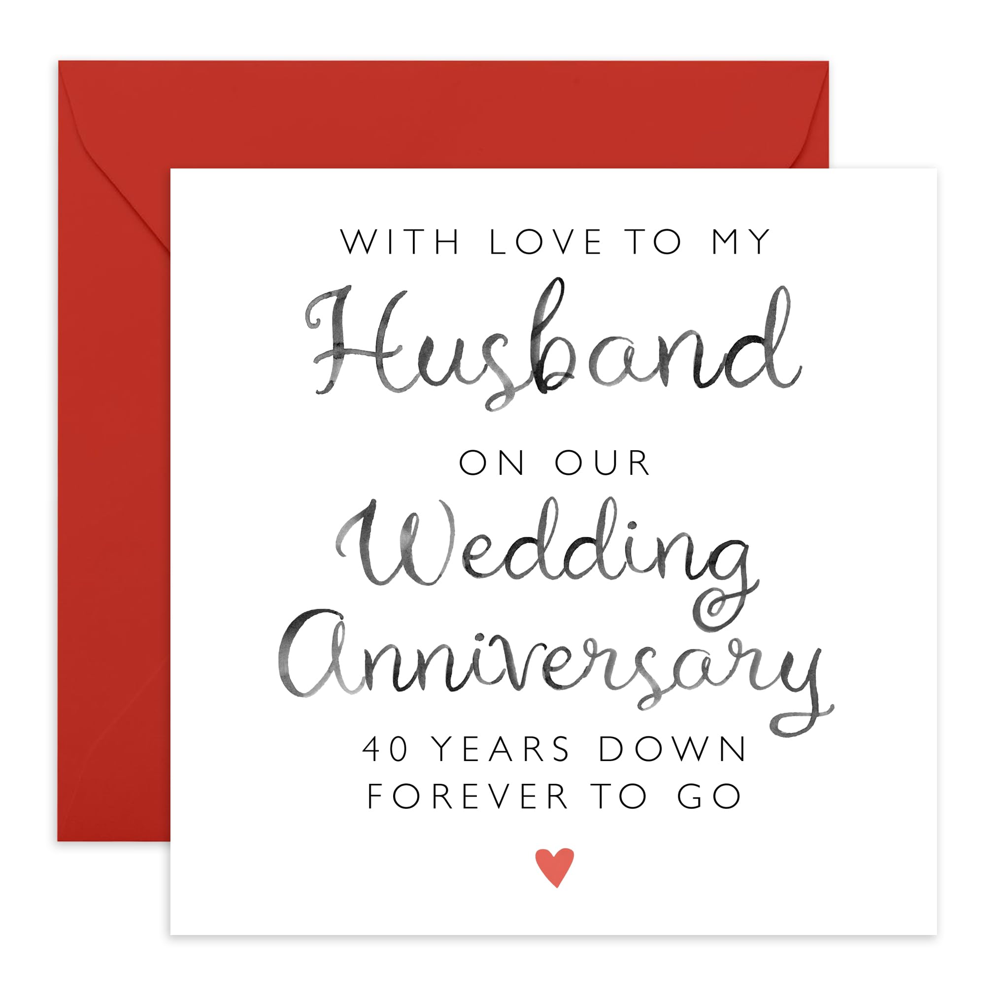 CENTRAL 23 Romantic 40th Wedding Anniversary Card For Him - '40 Years Of Us Husband' - Gifts for Spouse, Babe, Lovebug, Darling, Other Half - Forever