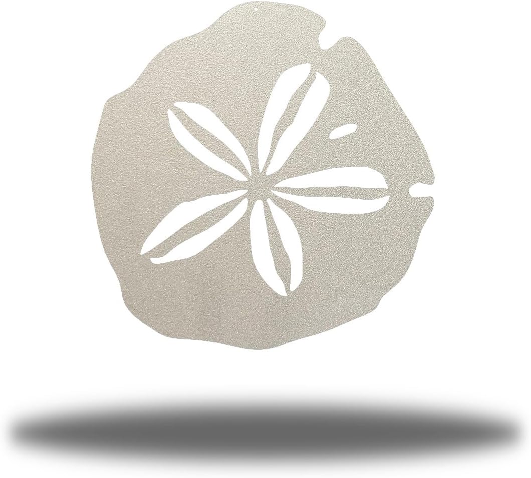 Riverside Designs Coastal Sand Dollar Ocean Beach Metal Art Steel Wall Décor (Pink, 12" L x 12" W)