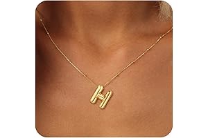 18K Gold-Plated Bubble Letter Necklace