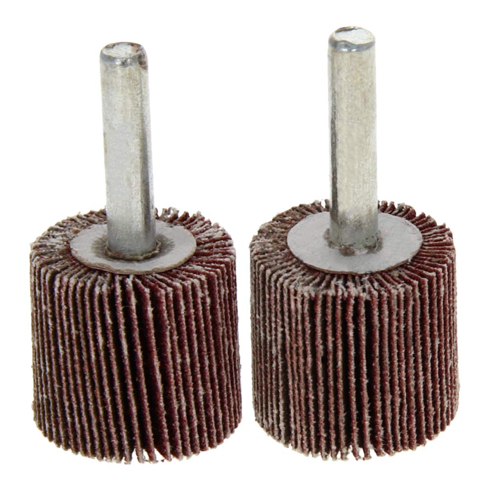 Utoolmart Shank Mounted Flap Wheels with Mandrel with 25mm Grinding Head Abrasive Sanding Wheel Polishing Buffing Rotary Accessories Kit Used for Grinding 2pcs