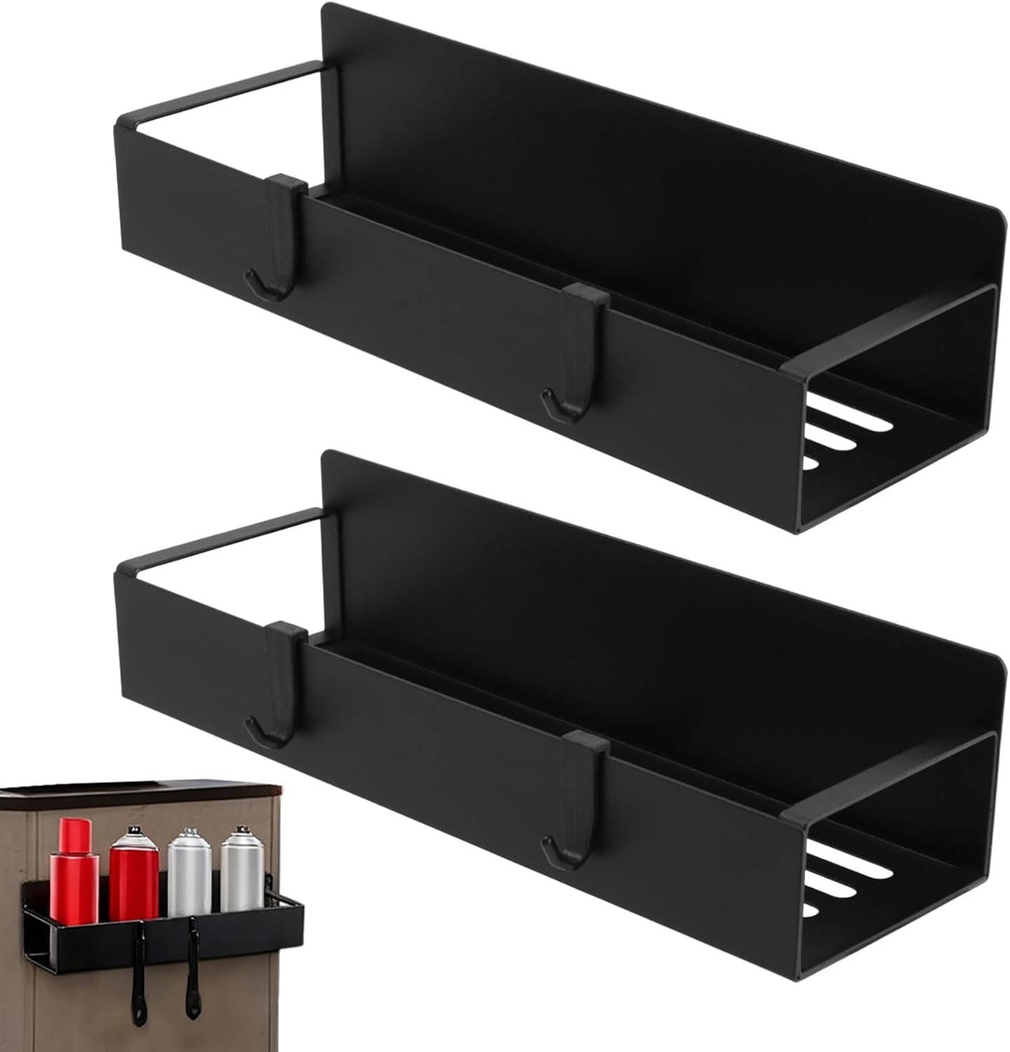 Magnetic Spray Can Holder 2 Pack, Wall Mount Aerosol Can Organizer for Toolbox or Metal Surfaces, Steel Spray Paint Storage Rack for Garage Workshop (Fits Up to 3" Dia Cans)