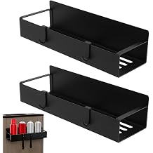 Magnetic Spray Can Holder 2 Pack, Steel Wall Mount Organizer for Toolbox and Metal Surfaces, 11.6 in and 10.6 in Racks, Fits Aerosol Cans Up to 3 in Diameter, Black