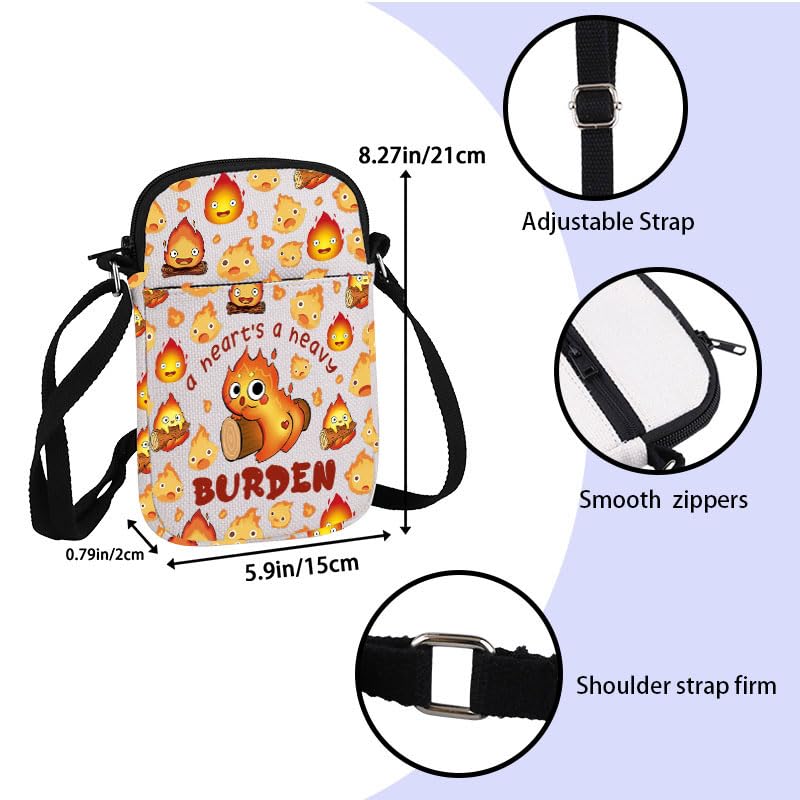 ZJXHPO Anime Lover Gift Fire Spirited Cross Body Bag A Heart's A Heavy Burden Messenger Bag Fire Demon Gift (Burden CB)2